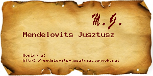 Mendelovits Jusztusz névjegykártya